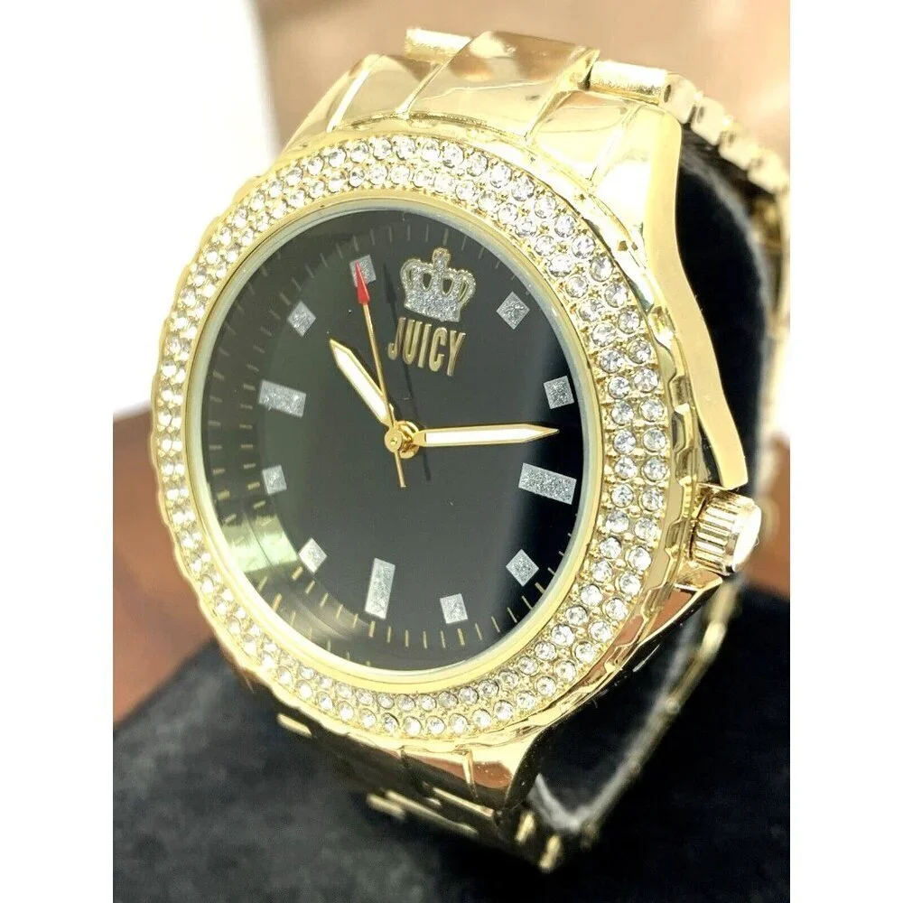 Juicy By Juicy Couture Women's Watch JC/5000 Quartz Black Gold Tone Steel 38mm